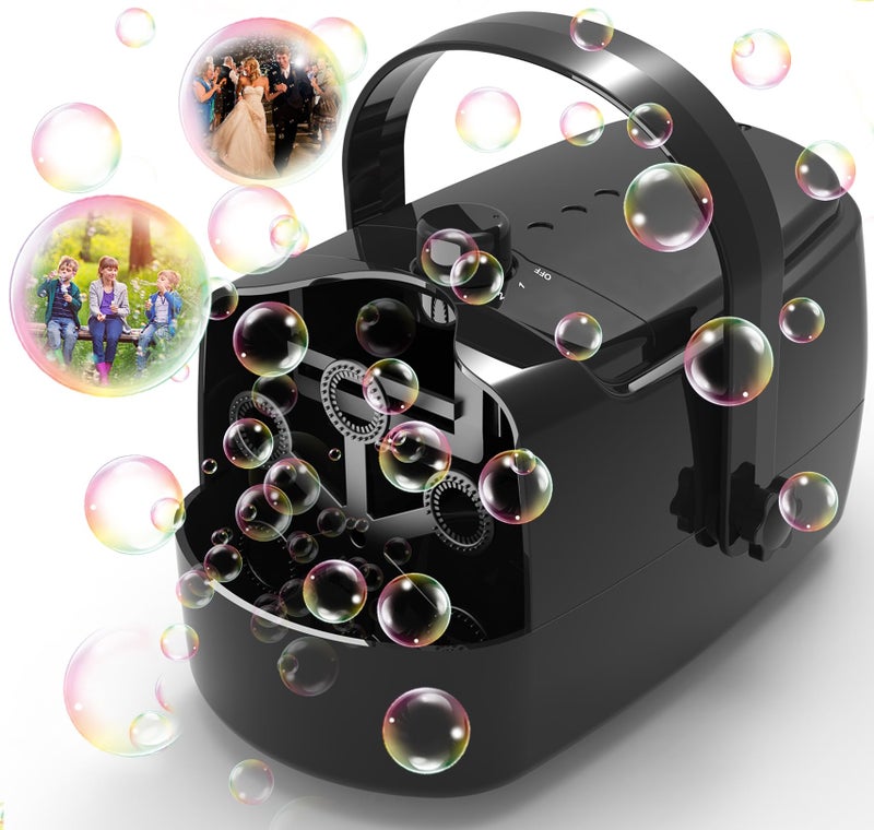 Zerhunt Bubble Machine Durable Automatic Bubble Blower, 18000+ Big Bubbles Per Minute Bubbles for Kids Toddlers Bubble Maker Operated by Plugin or Batteries Bubble Toys for Indoor Outdoor Birthday Party - Image 1